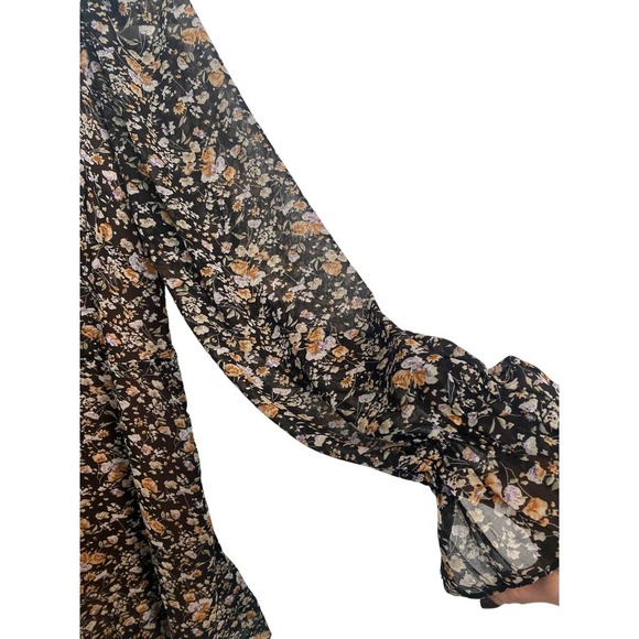 2 Bella Black Floral Print Mini Dress - Picture 3 of 7